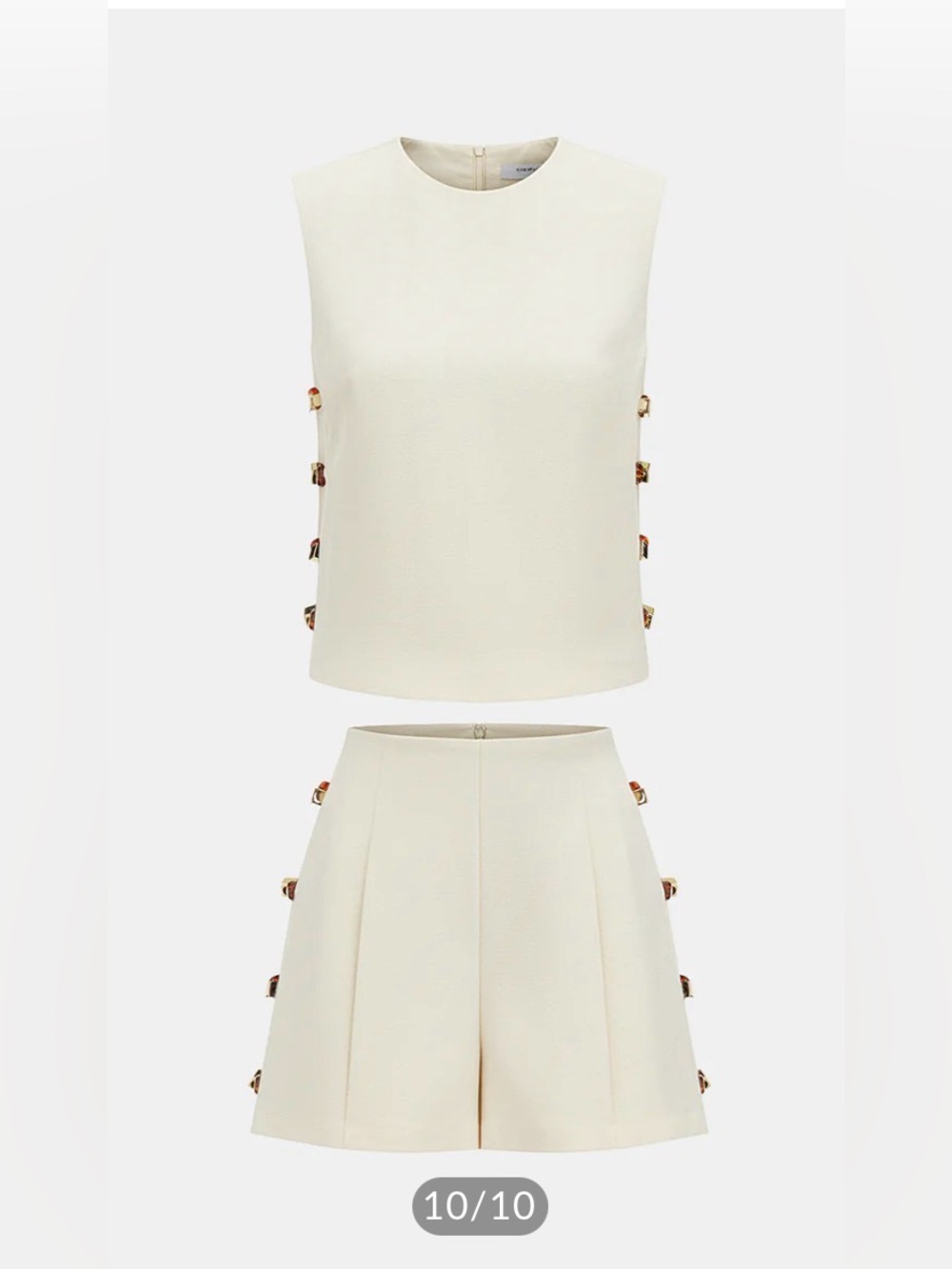 Commense Tortoiseshell Detail Sleeveless Top & Short Set